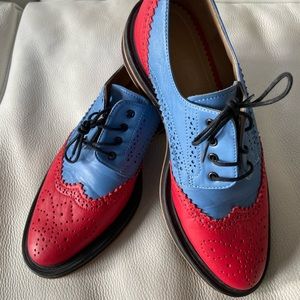 Inch2  Red and Bkue Derby Brogue Loafers Size 38. Excellent condition.
